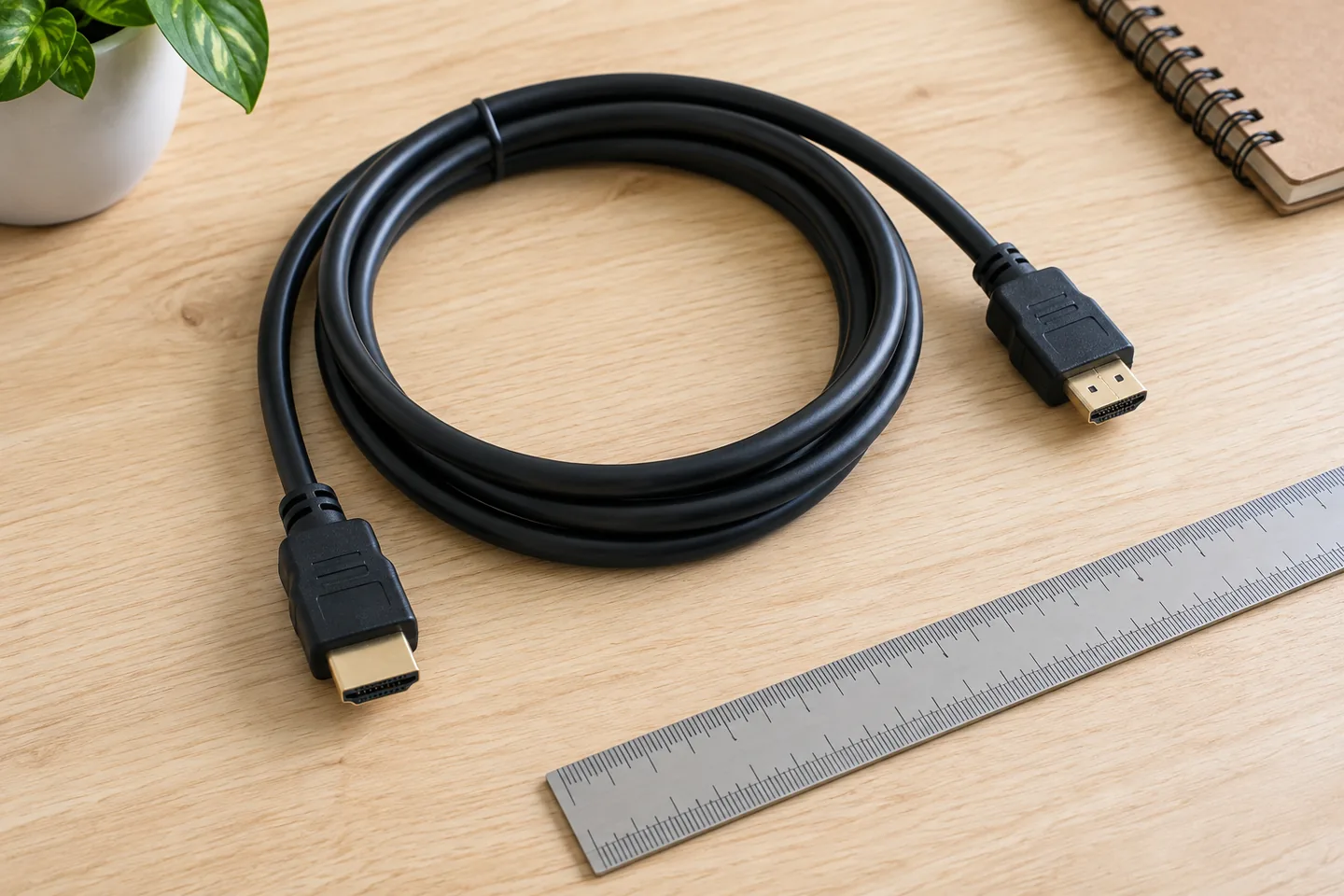 Inspección de longitud y conectores de un cable HDMI Ultra High Speed