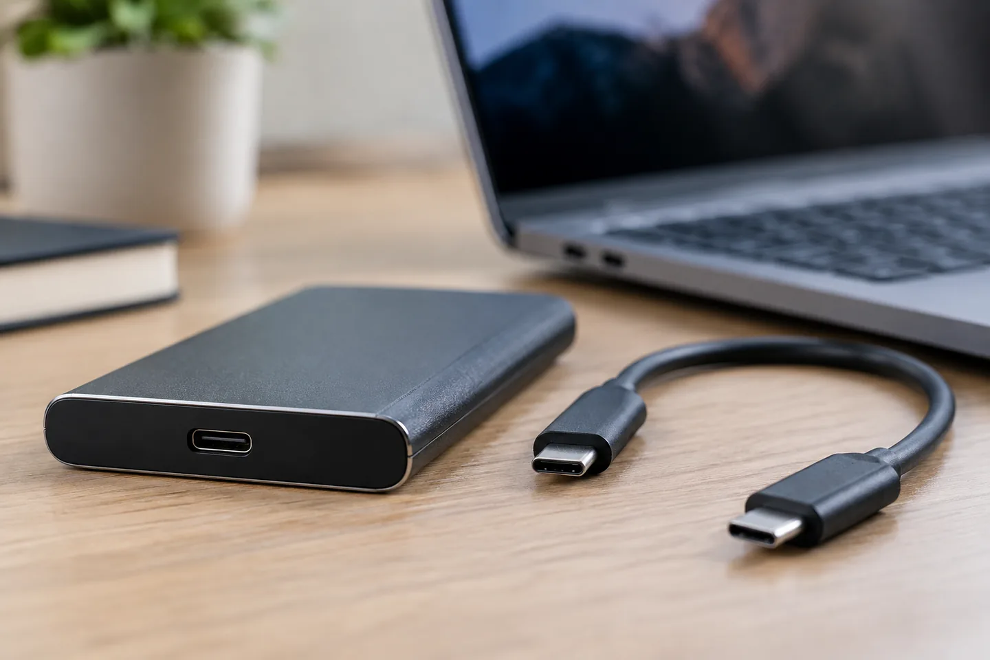 Comprobación de cable y puerto para un SSD externo USB-C